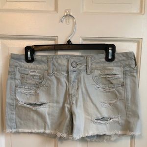 AE Stretch Denim Distressed Shorts